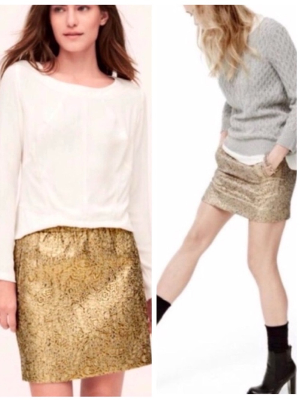 LOFT metallic mini skirt M PETITE